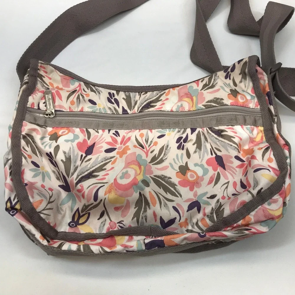 LeSportsac Floral Ripstop Nylon Crossbody Messenger Bag Multicolor 5686